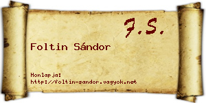 Foltin Sándor névjegykártya