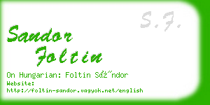 sandor foltin business card